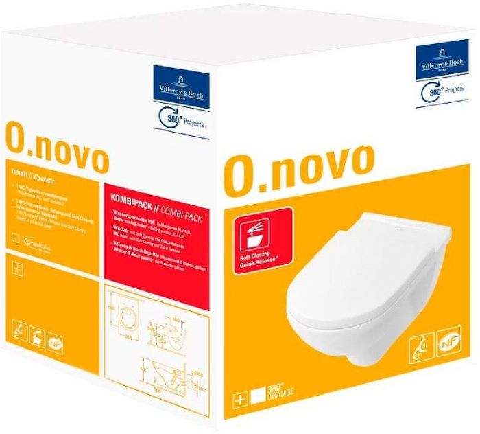 Унитаз Villeroy&Boch O.Novo 5660HRR1 подвесной с сиденьем Микролифт