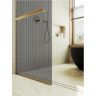 Душевая перегородка Maybah Glass MGD-735-3у 890x1950 в узком профиле Золото стекло графитовое