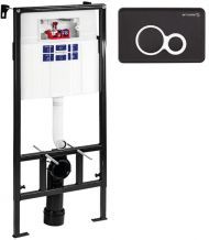 Инсталляция Bettoserb Sava Slim Superior SES40006461 для унитаза с клавишей смыва цвет Черный матовый Хром глянцевый