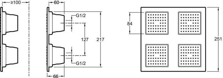 Верхний душ Jacob Delafon WaterTile E8030-CP, хром Верхний душ Jacob Delafon WaterTile E8030-CP, хром