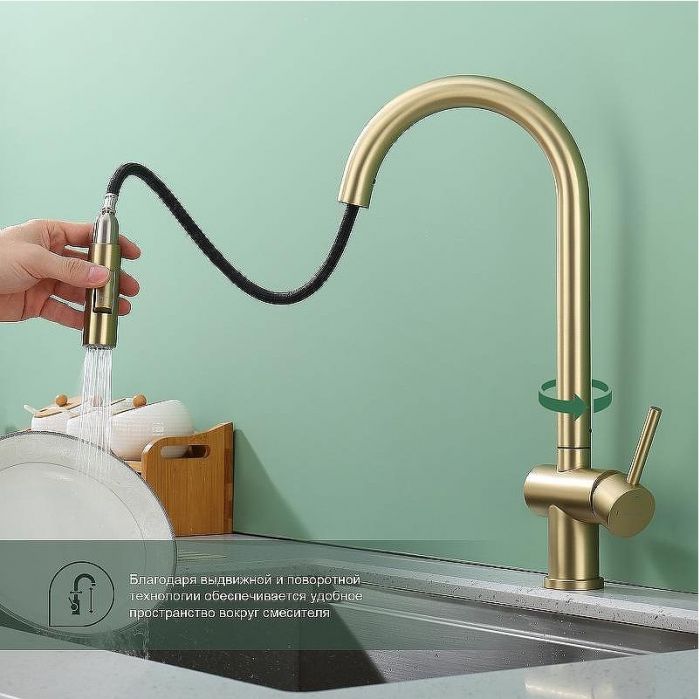 Смеситель для кухни Splenka S204.49.03 Золото матовое