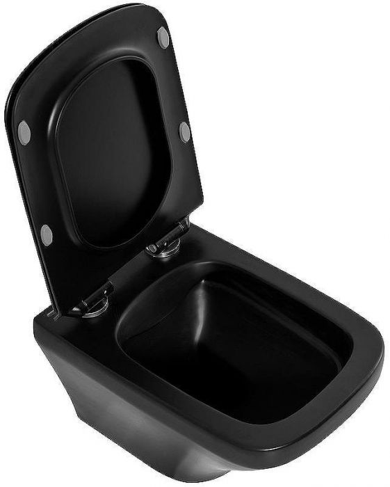 Комплект унитаза с инсталляцией BelBagno Sela BB3201CHR-MB/BB3201SC-MB/BB002-80/BB007-PR-NERO.M с сиденьем Микролифт и Черной матовой клавишей смыва