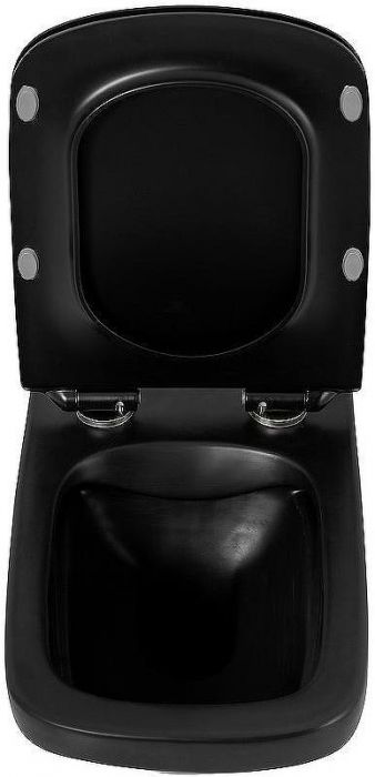 Комплект унитаза с инсталляцией BelBagno Sela BB3201CHR-MB/BB3201SC-MB/BB002-80/BB007-PR-NERO.M с сиденьем Микролифт и Черной матовой клавишей смыва