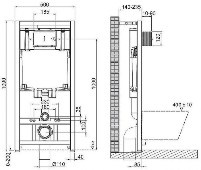 Комплект унитаза с инсталляцией BelBagno Sela BB3201CHR-MB/BB3201SC-MB/BB002-80/BB007-PR-NERO.M с сиденьем Микролифт и Черной матовой клавишей смыва