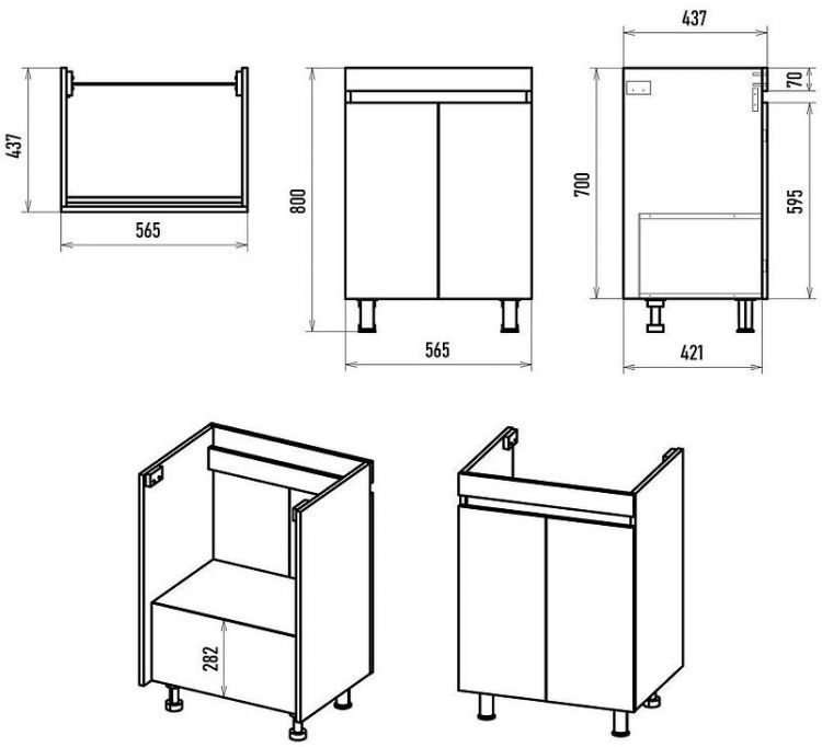 Тумба с раковиной Misty Енисей 60 УТ000009442 Белая