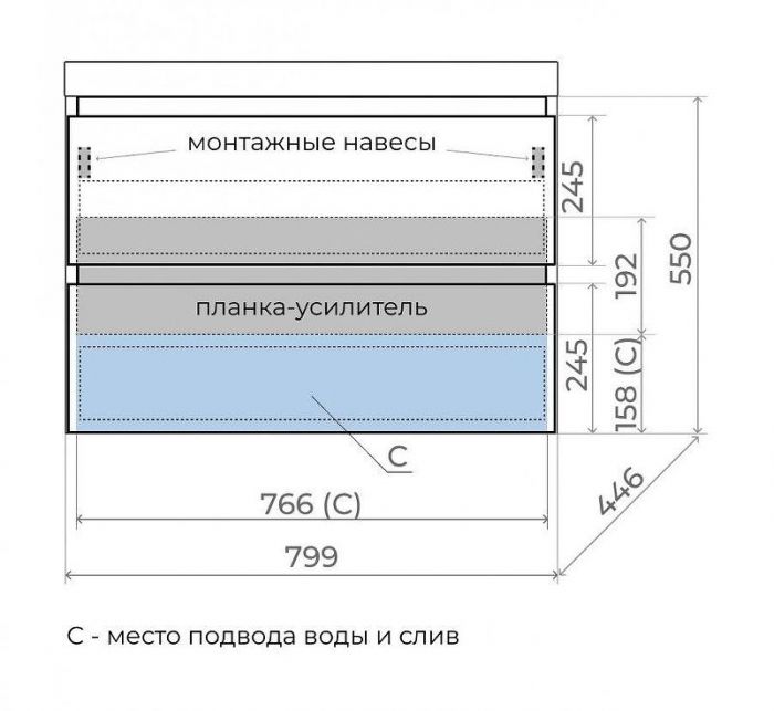 Тумба под раковину Style Line Манхэттен 80 ЛС-00002360 подвесная цвет Графит