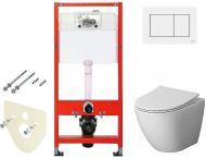 Комплект унитаза Niagara Vista NG-9301 с инсталляцией Tece Base 9400413 с сиденьем Микролифт и Белой клавишей смыва