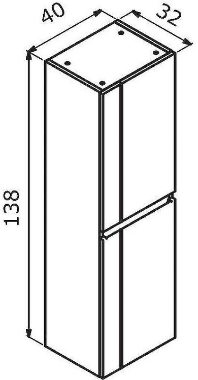 Шкаф пенал Orka Likya 40 3001084 подвесной Антрацит матовый