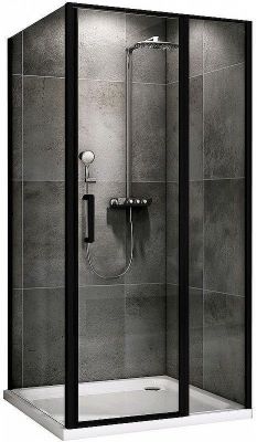 Душевой уголок Abber Sonnenstrand 120x100 AG04120BS-S100B профиль Черный стекло прозрачное