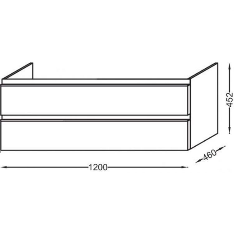 Тумба под раковину 120 см Jacob Delafon Vox EB2021-RA-442 серый антрацит лак Тумба под раковину 120 см Jacob Delafon Vox EB2021-RA-442 серый антрацит лак