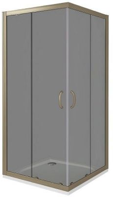 Душевой уголок Good Door Jazze 80x80 CR-80-C-G профиль Золото стекло прозрачное