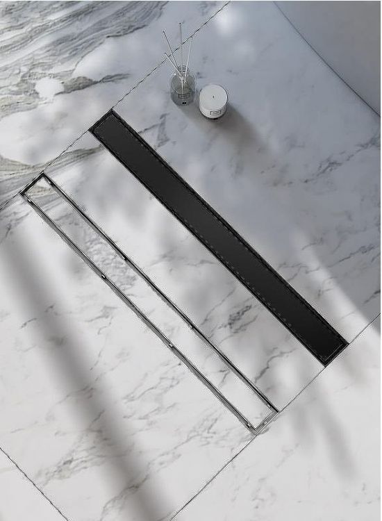 Душевой лоток Raglo 70 R652.70.06 с Черной матовой решеткой / под плитку