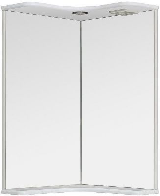 Зеркало Runo Классик 65 УТ000004163 угловое с подсветкой Белое