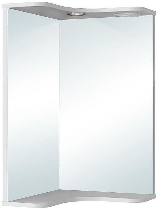 Зеркало Runo Классик 65 УТ000004163 угловое с подсветкой Белое