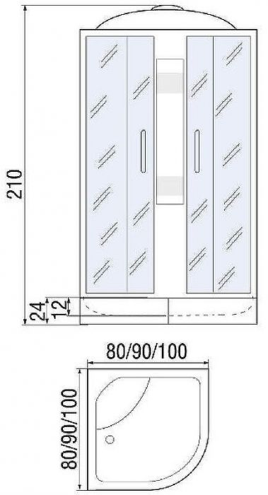 Душевая кабина River Nara 100x100 МТ 10000001355 с поддоном