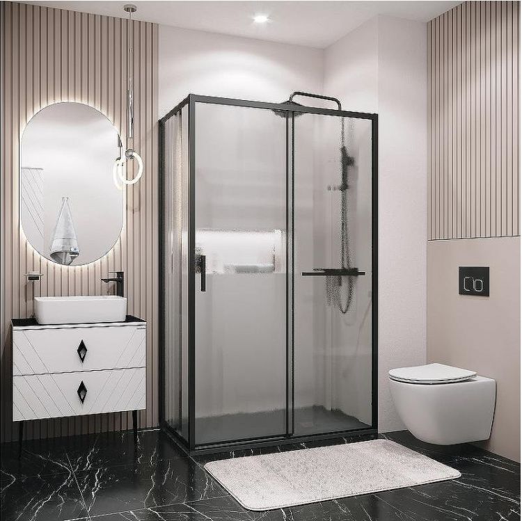 Душевой уголок Grossman Style 120х80 120.K33.05.1280.21.02 профиль Черный матовый стекло шиншилла