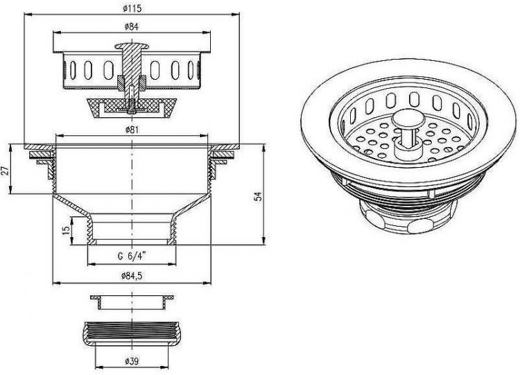 Выпуск для кухонной мойки Rav Slezak MD0819SM Бронза Выпуск для кухонной мойки Rav Slezak MD0819SM Бронза
