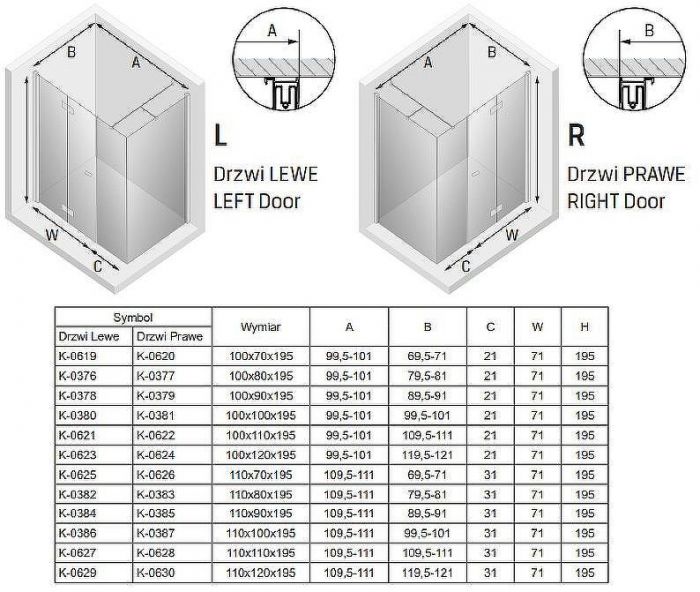 Душевой уголок New Trendy New Soleo Chrome 110x100 L K-0386 профиль Хром стекло прозрачное