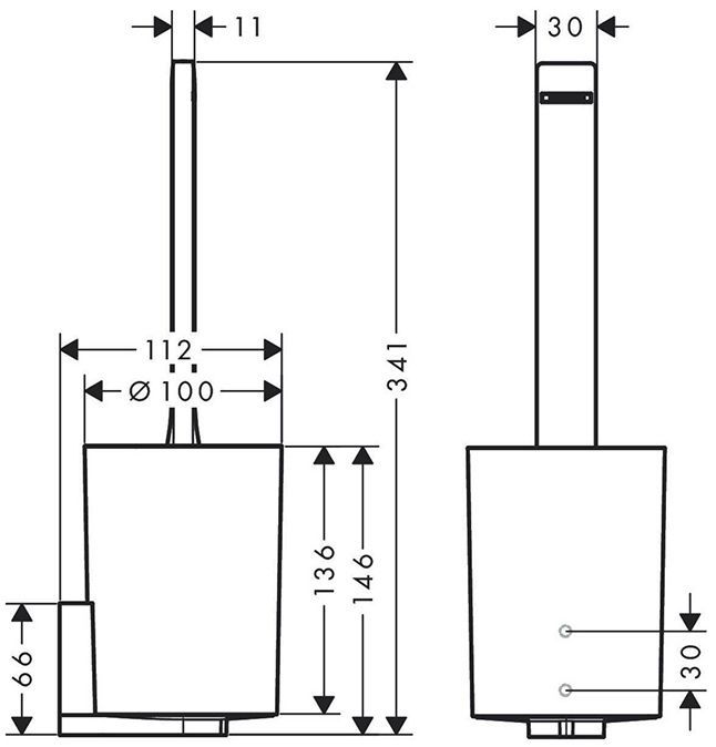Hansgrohe WallStoris Ершик для унитаза, подвесной, цвет: белый матовый