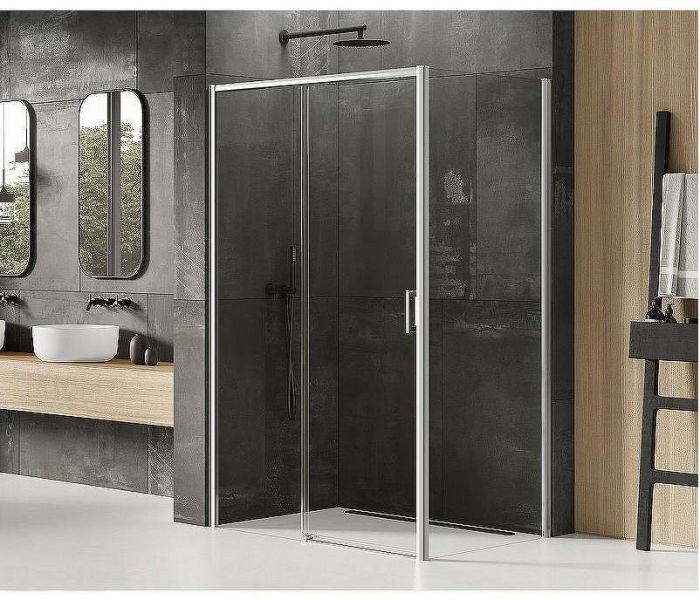 Душевой уголок New Trendy Prime Chrome 100х70 L D-0298A/D-0122B профиль Хром стекло прозрачное