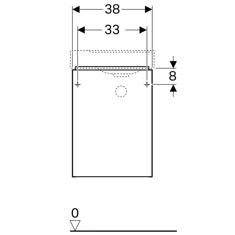 Тумба под раковину Geberit Xeno? 38х26.5х52.5, серый дуб [500.502.43.1]