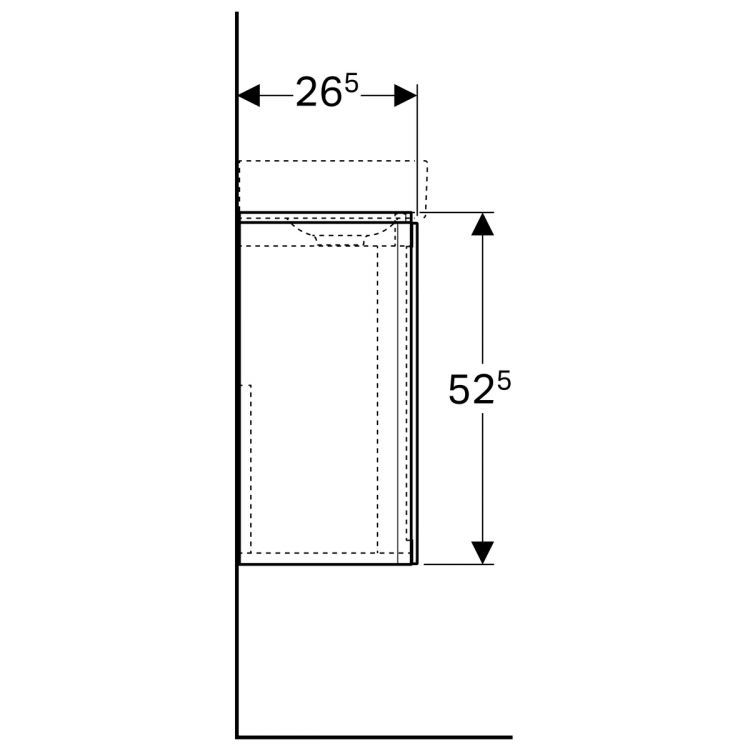 Тумба под раковину Geberit Xeno? 38х26.5х52.5, серый дуб [500.502.43.1]