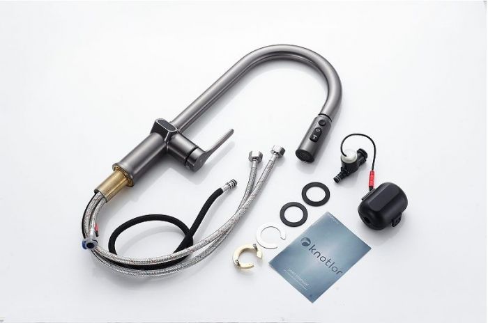 Смеситель для кухни Knotlor Inspiration KN-100/GM цвет Вороненая сталь