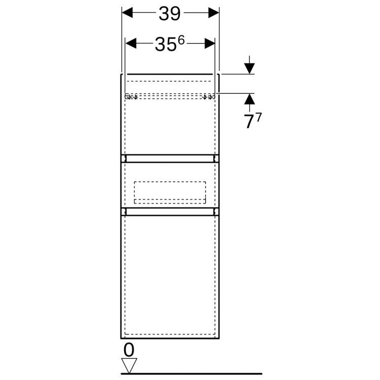 Тумба под раковину Geberit Renova Nr. 1 Plan с дверцей , 39x36, светлый вяз [869032000]