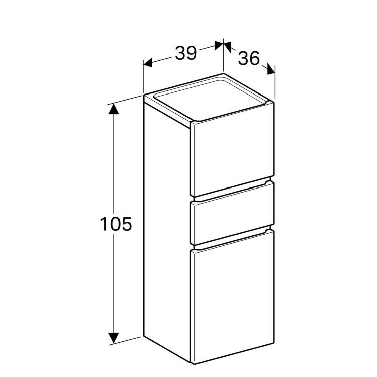 Тумба под раковину Geberit Renova Nr. 1 Plan с дверцей , 39x36, светлый вяз [869032000]