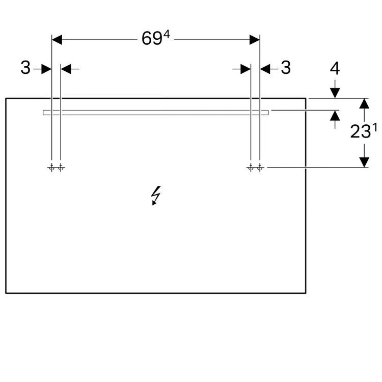 Зеркало Geberit Option с подсветкой 100x65x3.6 [500.584.00.1]