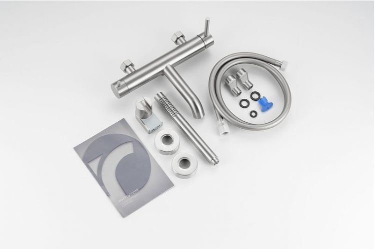 Смеситель для ванны Knotlor Eclipse SS-23 цвет Матовая сталь