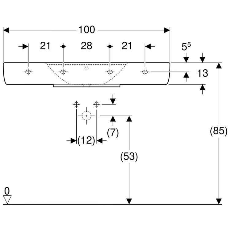 Раковина Geberit Renova Nr.1 Plan, 125100000