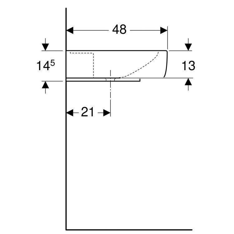 Раковина Geberit Renova Nr.1 Plan, 125100000