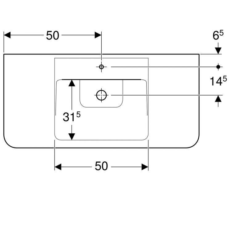 Раковина Geberit Renova Nr.1 Plan, 125100000