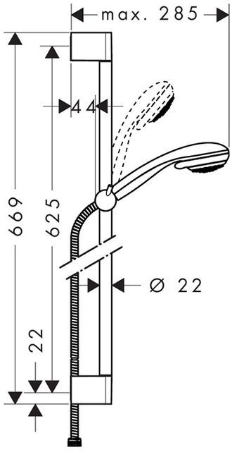 Hansgrohe Crometta 85 Vario/Unica Crometta Душевой гарнитур 65см, цвет: хром
