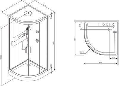 Душевая кабина Am.Pm Like W80C-019-090MTA64 Душевая кабина Am.Pm Like W80C-019-090MTA64