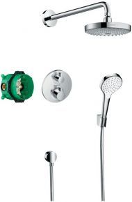 Hansgrohe Croma S Душевая система, верхний душ 18,7см., смеситель термостатический, с ручным душем, цвет: хром