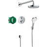 Hansgrohe Croma S Душевая система, верхний душ 18,7см., смеситель термостатический, с ручным душем, цвет: хром