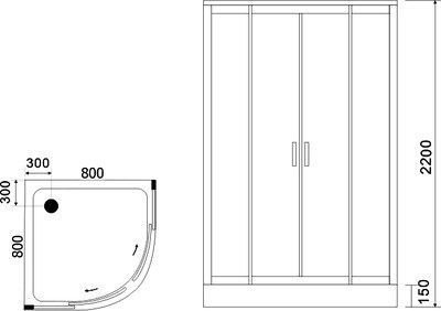 Душевая кабина Black&White Galaxy G5501 800 Душевая кабина Black&White Galaxy G5501 800