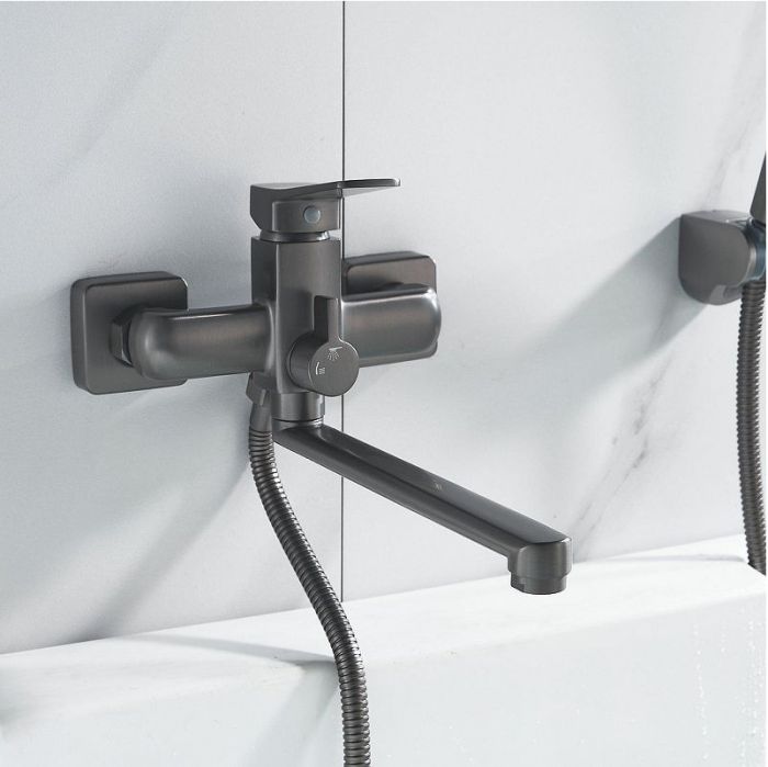 Смеситель для ванны Shevanik S9902T универсальный цвет Оружейная сталь