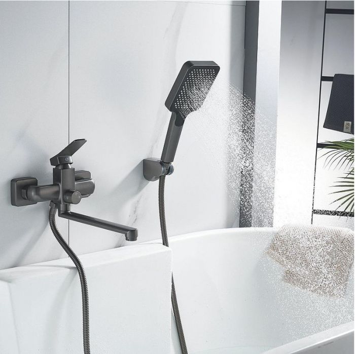 Смеситель для ванны Shevanik S9902T универсальный цвет Оружейная сталь