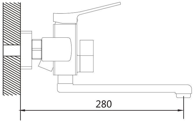 Смеситель для ванны Shevanik S9902T универсальный цвет Оружейная сталь