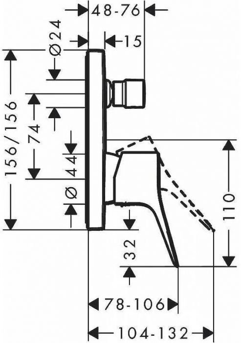 Смеситель для душа Hansgrohe Vivenis 75415670 Черный матовый
