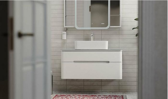 Тумба под раковину Jorno Bosko 100 Bos.01.100/P/W подвесная Белая