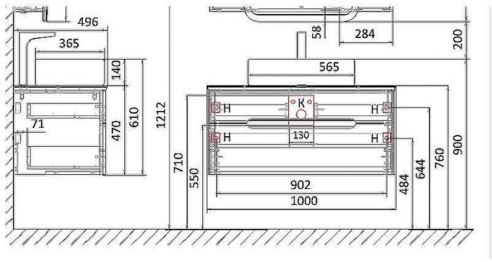 Тумба под раковину Jorno Bosko 100 Bos.01.100/P/W подвесная Белая