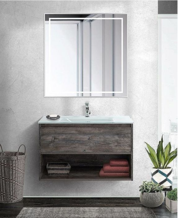 Зеркало BelBagno Kraft 80 SPC-KRAFT-800-800-LED-TCH-WARM с подсветкой Сатин с сенсорным выключателем и подогревом