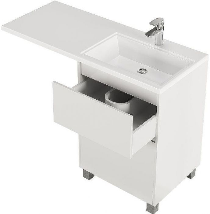 Тумба с раковиной Creto Cafor 120 R 19-W120R Белый глянец