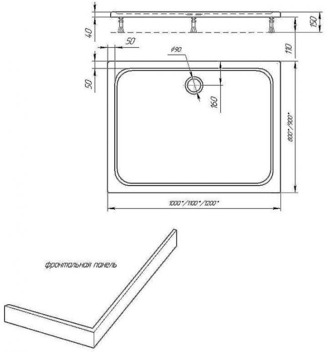 Акриловый поддон для душа Aquatek 100x80 DPA-0000009 Белый