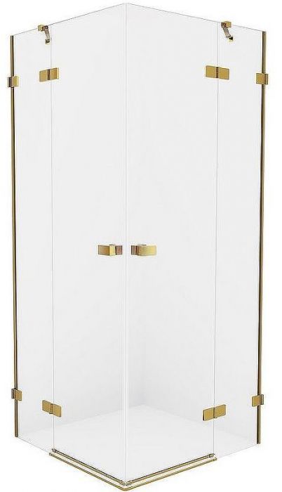 Душевой уголок New Trendy Avexa Gold 100х120 EXK-1787 профиль Брашированное золото стекло прозрачное