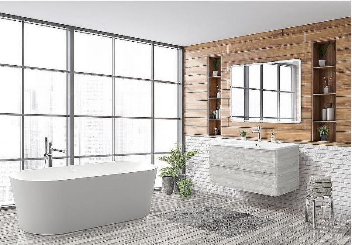 Тумба под раковину BelBagno 105 ALBANO-CER-1050-2C-SO-RVB подвесная Rovere Vintage Bianco